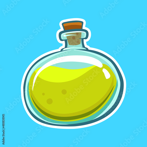 green poison bottle illustration vector