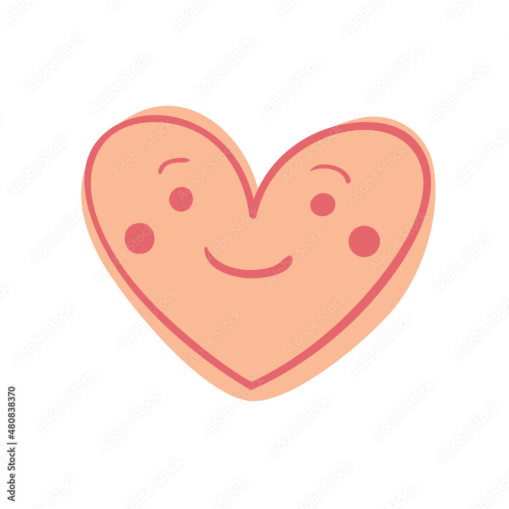 cheerful happy smiling face in the shape of a heart. vector image. cheerful happy smiling face in the shape of a heart. vector image.