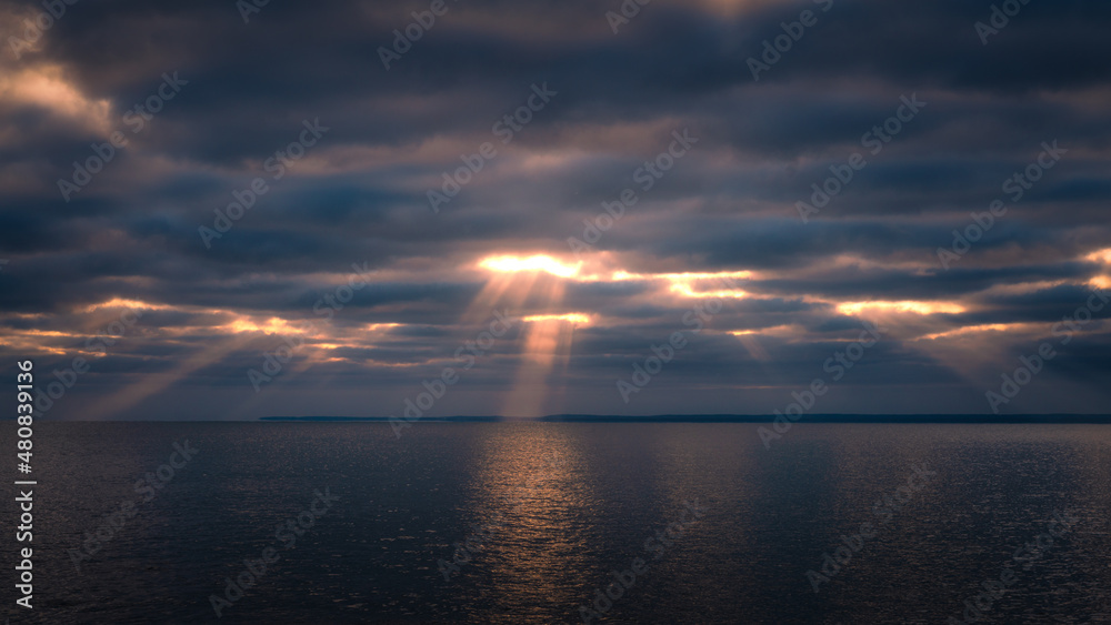 Sun ray over the sea