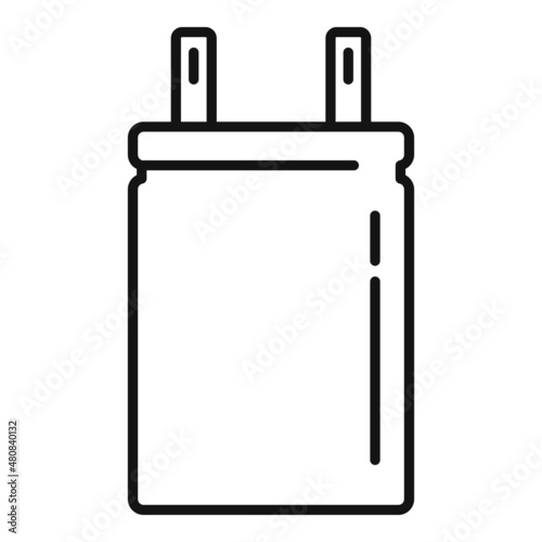 Semiconductor capacitor icon outline vector. Electric component