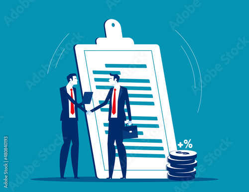 Money lending. Business money transfer abstract concept
