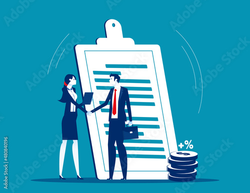 Money lending. Business money transfer abstract concept