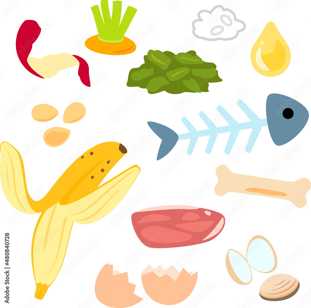生ごみのイラストセット Stock Vector Adobe Stock