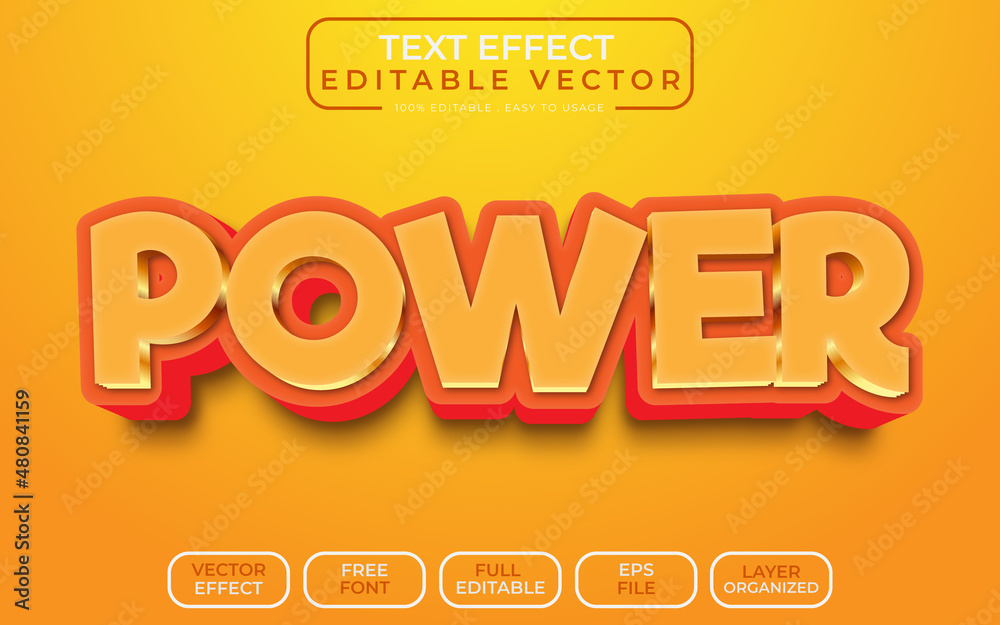 power 3D Text Effect EPS Vector File power 3D Text Effect EPS Vector File