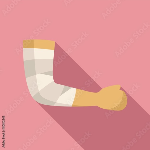 Arm shoulder bandage icon flat vector. Hand accident