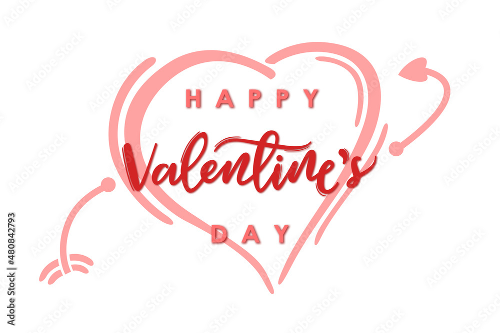 Valentine's day concept background. Vector illustration. Happy Valentine's Day greeting card