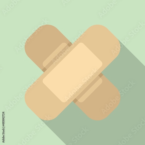Medical plaster icon flat vector. Hand bandage