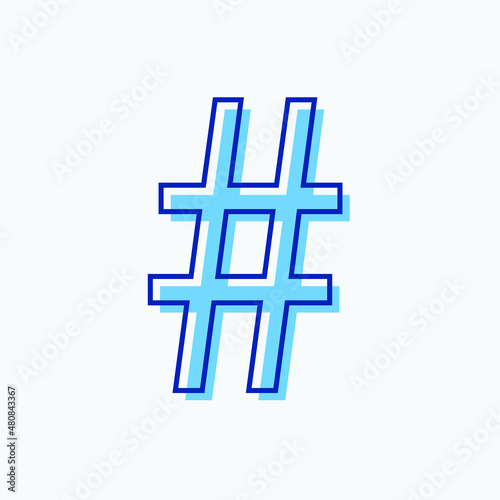 Simple Hashtag Symbol for Icon, Logo, and Graphic Resources. Hash Tag Icon for Web and Mobile. High-Quality EPS 10 Editable Stroke