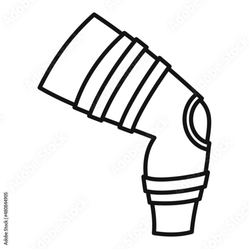 Sport knee bandage icon outline vector. Accident broken