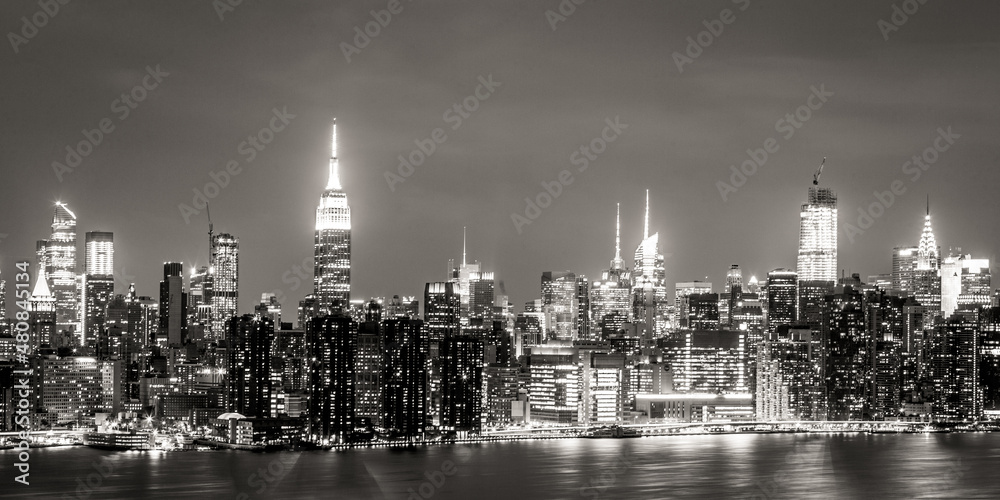 New York City evening skyline. 