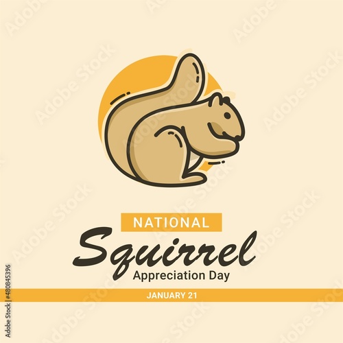 Wallpaper Mural Illustration vector graphic of National Squirrel Appreciation Day. The illustration is Suitable for banners, flyers, stickers, Card, etc. Torontodigital.ca