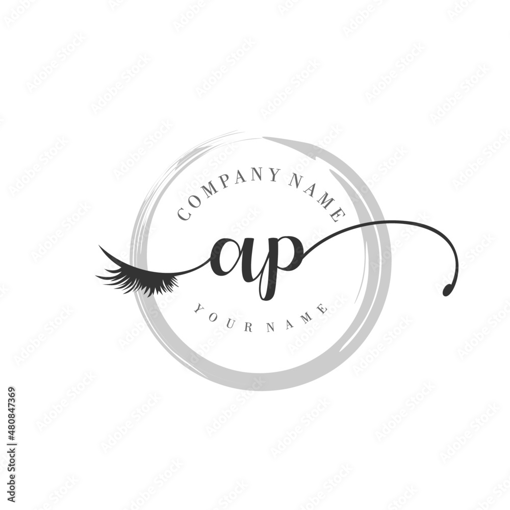 initial AP logo handwriting beauty salon fashion modern luxury monogram ...