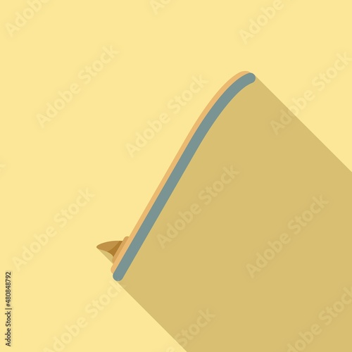 Wood sup board icon flat vector. Surf stand