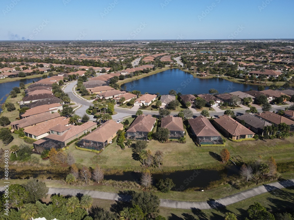 Large subdivision in South Florida.  Suburban utopia