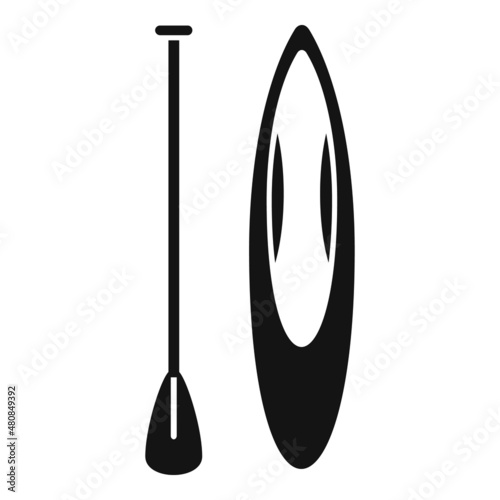 Sup kayak icon simple vector. Paddle board