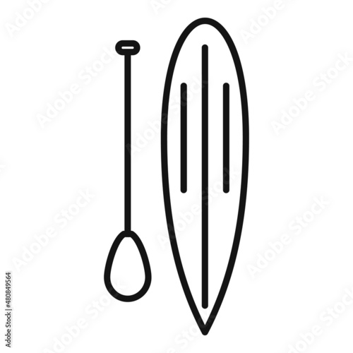 Sup surfing icon outline vector. Paddle board