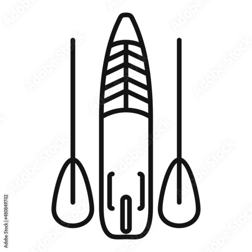 Sup surfboard icon outline vector. Board paddle