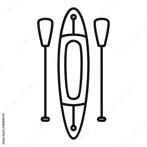 Lake sup surf icon outline vector. Paddle board