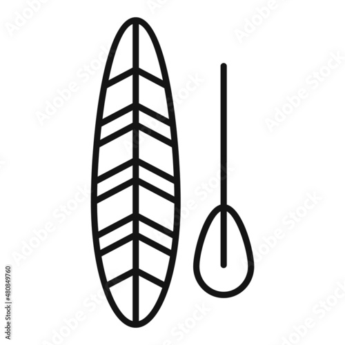 Joy sup surf icon outline vector. Paddle board