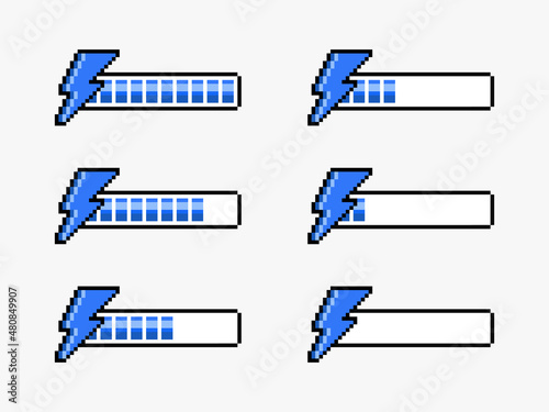 Pixel art energy bar for pixel game