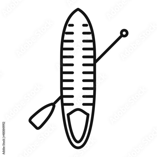 Sup kayak icon outline vector. Paddle board