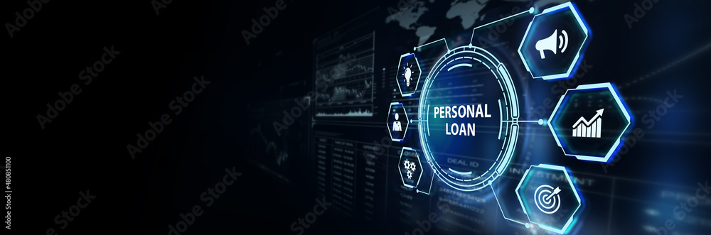 Business, Technology, Internet and network concept. Loan personal finance.  3d illustration