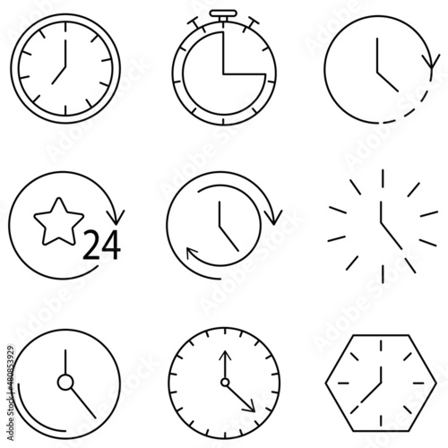 Sets the line icons related to the time clock face.