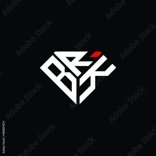 BRK letter logo creative design. BRK unique design