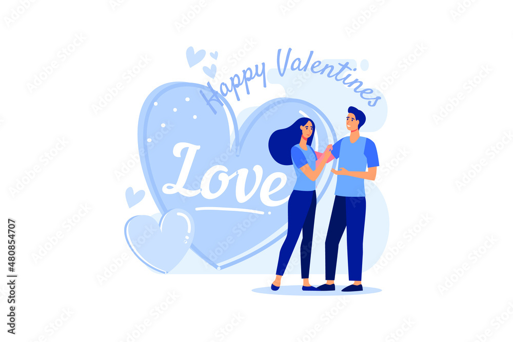 set couple in love. Happy Valentine's Day. February 14 is the day of all lovers. graphics suitable for decorating posters, brochures, postcards, flyers flat vector illustration set couple in love. Happy Valentine's Day. February 14 is the day of all lovers. graphics suitable for decorating posters, brochures, postcards, flyers flat vector illustration