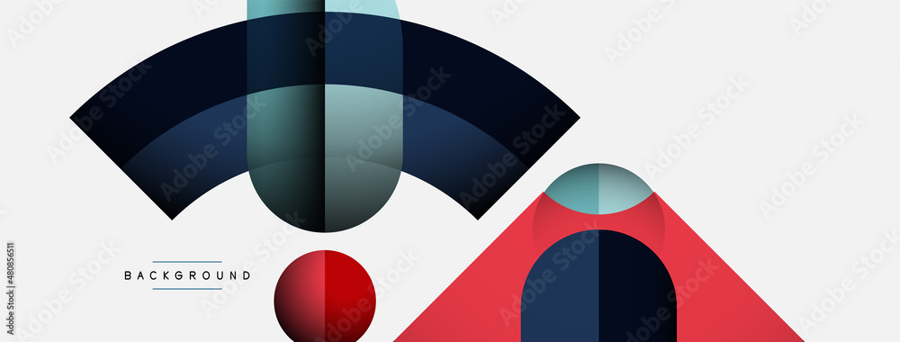 Geometric abstract background. Round shapes, circles, lines composition for wallpaper banner background or landing page Geometric abstract background. Round shapes, circles, lines composition for wallpaper banner background or landing page