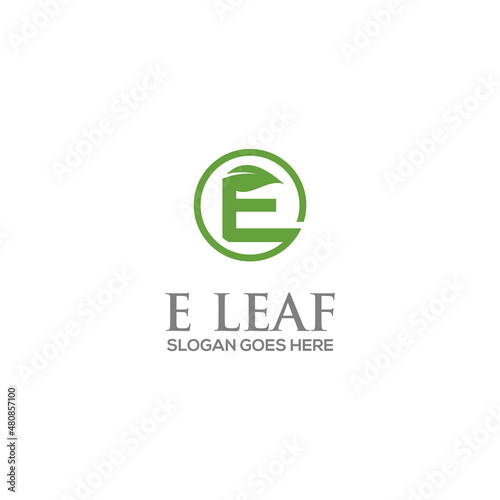 Free Download Leaf E Initial green natural logo design vector, alphabet letter design leaves icon - GFXLoad