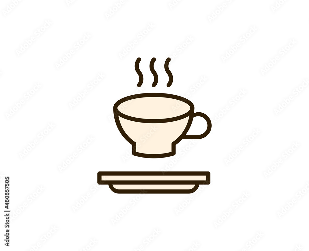 Cup of tea or coffee flat icon. Single high quality outline symbol for web design or mobile app. Holidays thin line signs for design logo, visit card, etc. Outline pictogram EPS10 Cup of tea or coffee flat icon. Single high quality outline symbol for web design or mobile app. Holidays thin line signs for design logo, visit card, etc. Outline pictogram EPS10