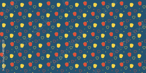 paprika vegetables pattern seamless wallpaper vector illustration design