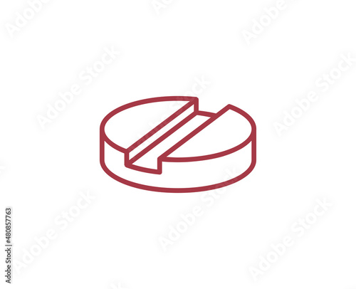 Pills flat icon. Thin line signs for design logo, visit card, etc. Single high-quality outline symbol for web design or mobile app. Medical outline pictogram.