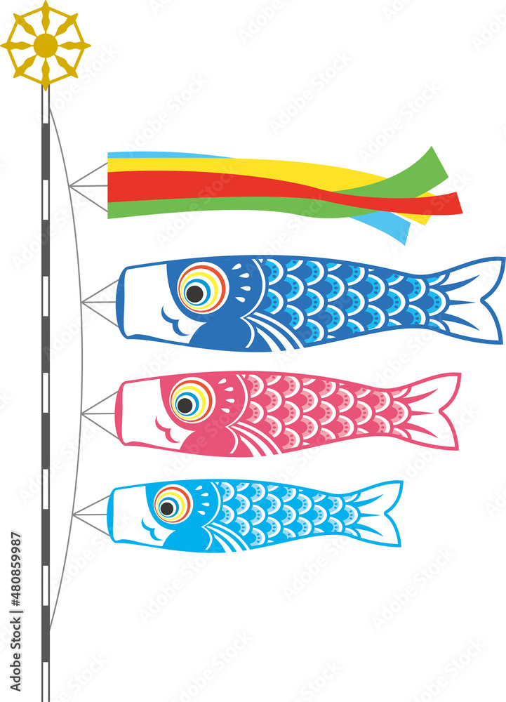 かわいいこいのぼりのイメージイラスト Stock Vector Adobe Stock