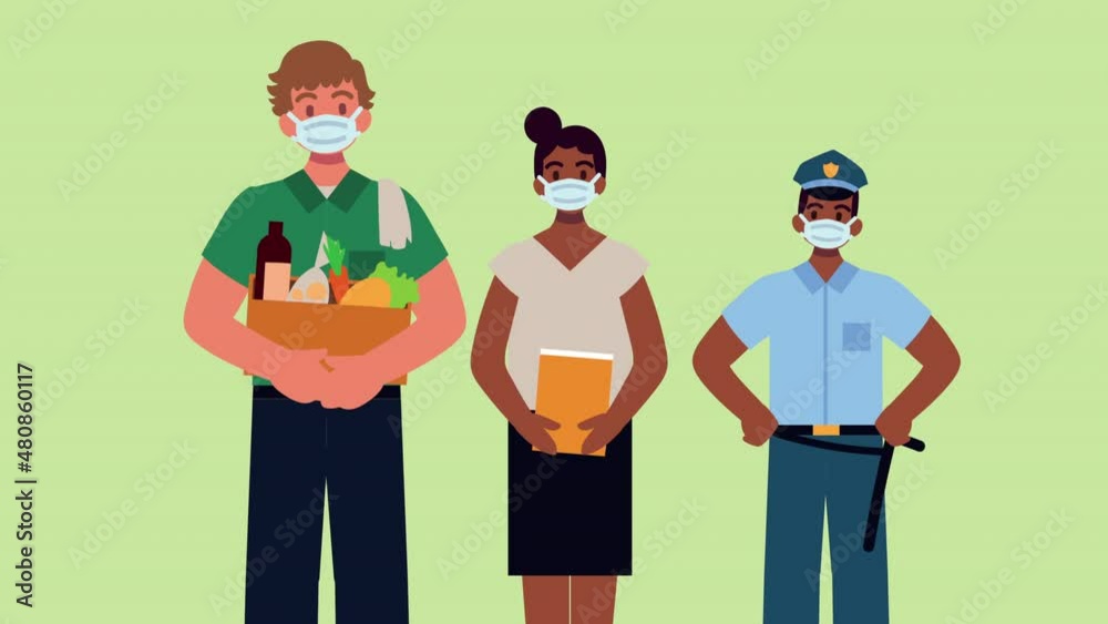 group of workers characters animation group of workers characters animation