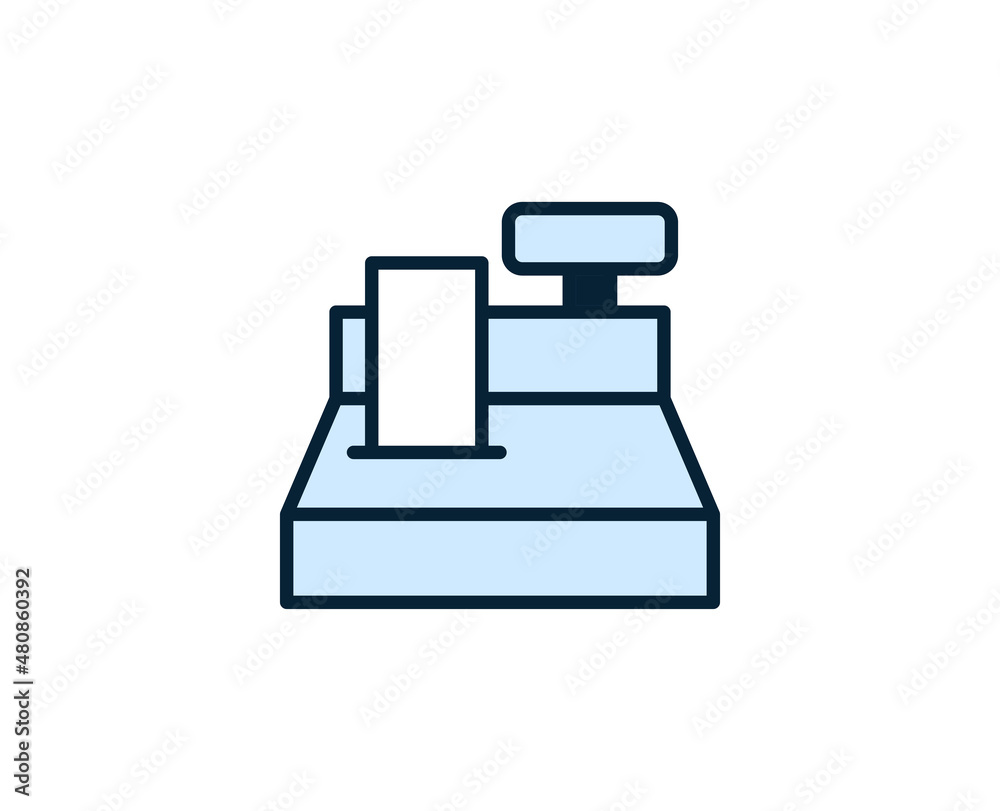 Cash register line icon. Vector symbol in trendy flat style on white background. Commerce sing for design. Cash register line icon. Vector symbol in trendy flat style on white background. Commerce sing for design.
