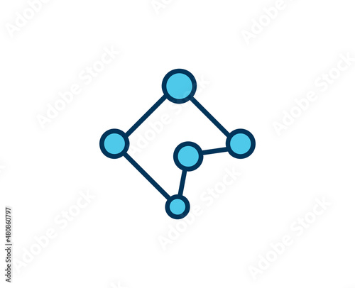 Molecule flat icon. Thin line signs for design logo, visit card, etc. Single high-quality outline symbol for web design or mobile app. Medical outline pictogram.