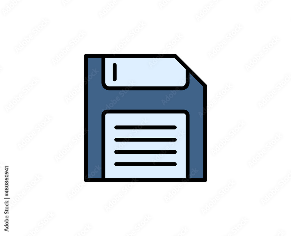 Floppy disk line icon. Vector symbol in trendy flat style on white background. Office sing for design. Floppy disk line icon. Vector symbol in trendy flat style on white background. Office sing for design.