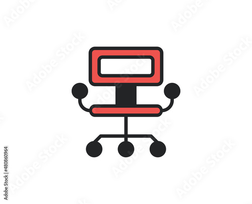 Chair line icon. Vector symbol in trendy flat style on white background. Office sing for design.
