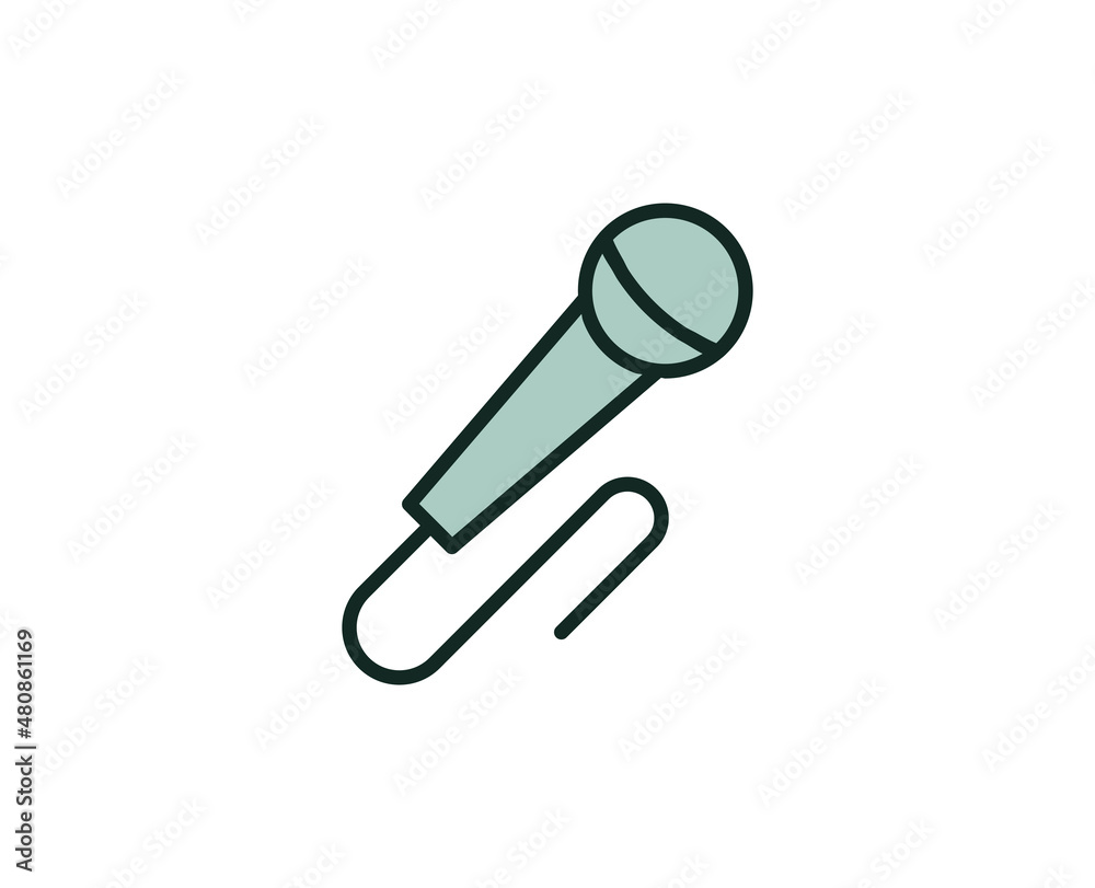 Microphone flat icon. Thin line signs for design logo, visit card, etc. Single high-quality outline symbol for web design or mobile app. Sign outline pictogram. Microphone flat icon. Thin line signs for design logo, visit card, etc. Single high-quality outline symbol for web design or mobile app. Sign outline pictogram.