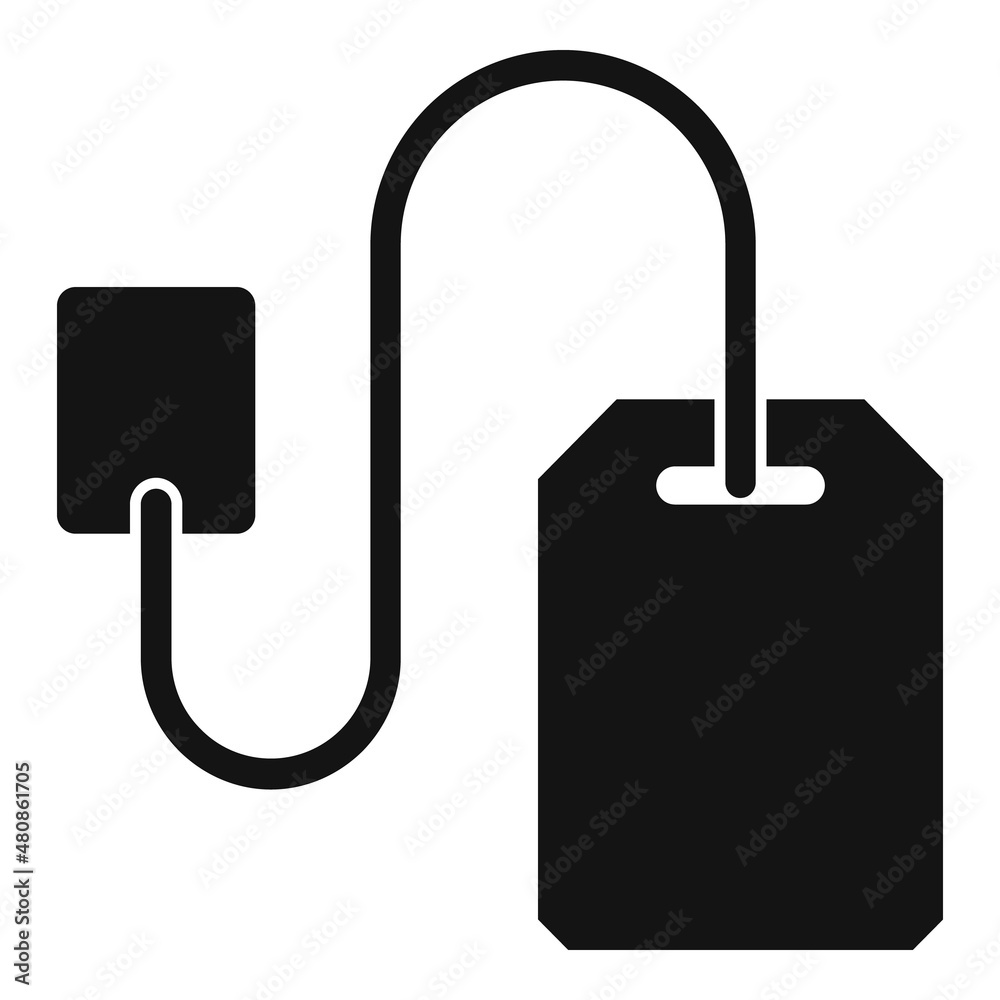 Black tea bag icon simple vector. Hot drink Black tea bag icon simple vector. Hot drink
