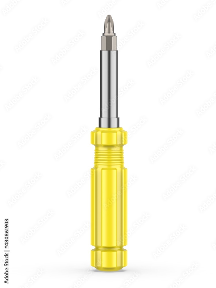 Blank screwdriver template for branding and mockup. 3d render illustration. Blank screwdriver template for branding and mockup. 3d render illustration.