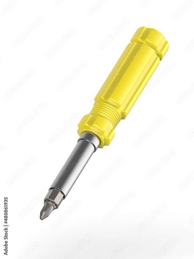 Blank screwdriver template for branding and mockup. 3d render illustration. Blank screwdriver template for branding and mockup. 3d render illustration.