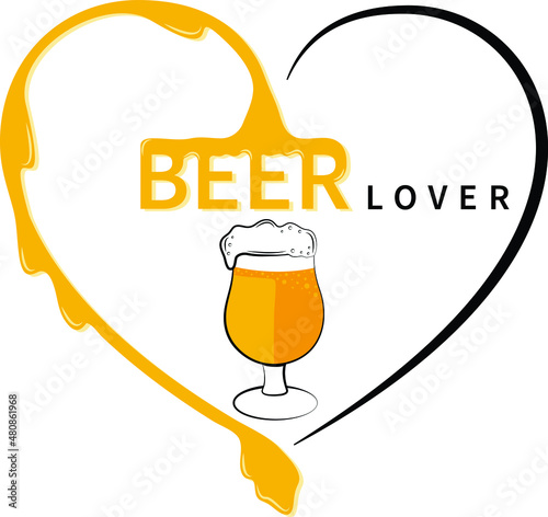 Vector beer logo icon badge sticker label and flat or beer lover digital file download Fotobehang
