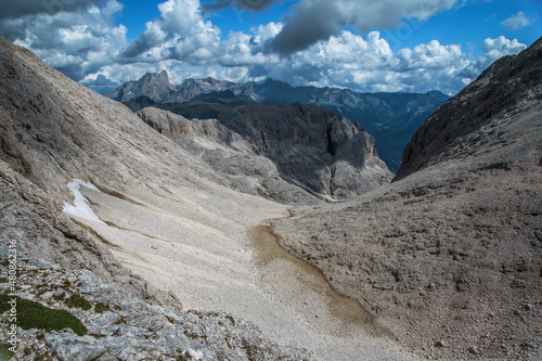 Principe Pass in Catinaccio Dolomites and Antermoia valley, Trentino