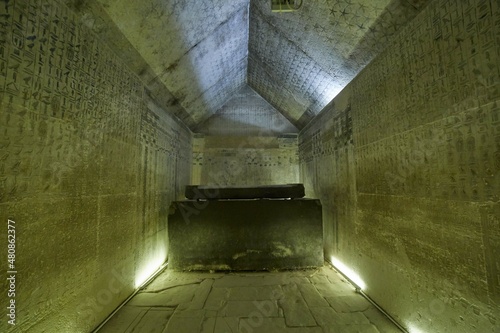 The Pyramid of Unas at Saqqara, known for the Pyramid Texts