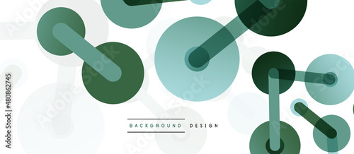 Abstract background. Round dots connected by lines. Trendy techno business template for wallpaper, banner, background or landing