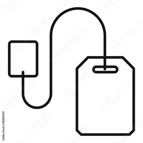 Black tea bag icon outline vector. Hot drink