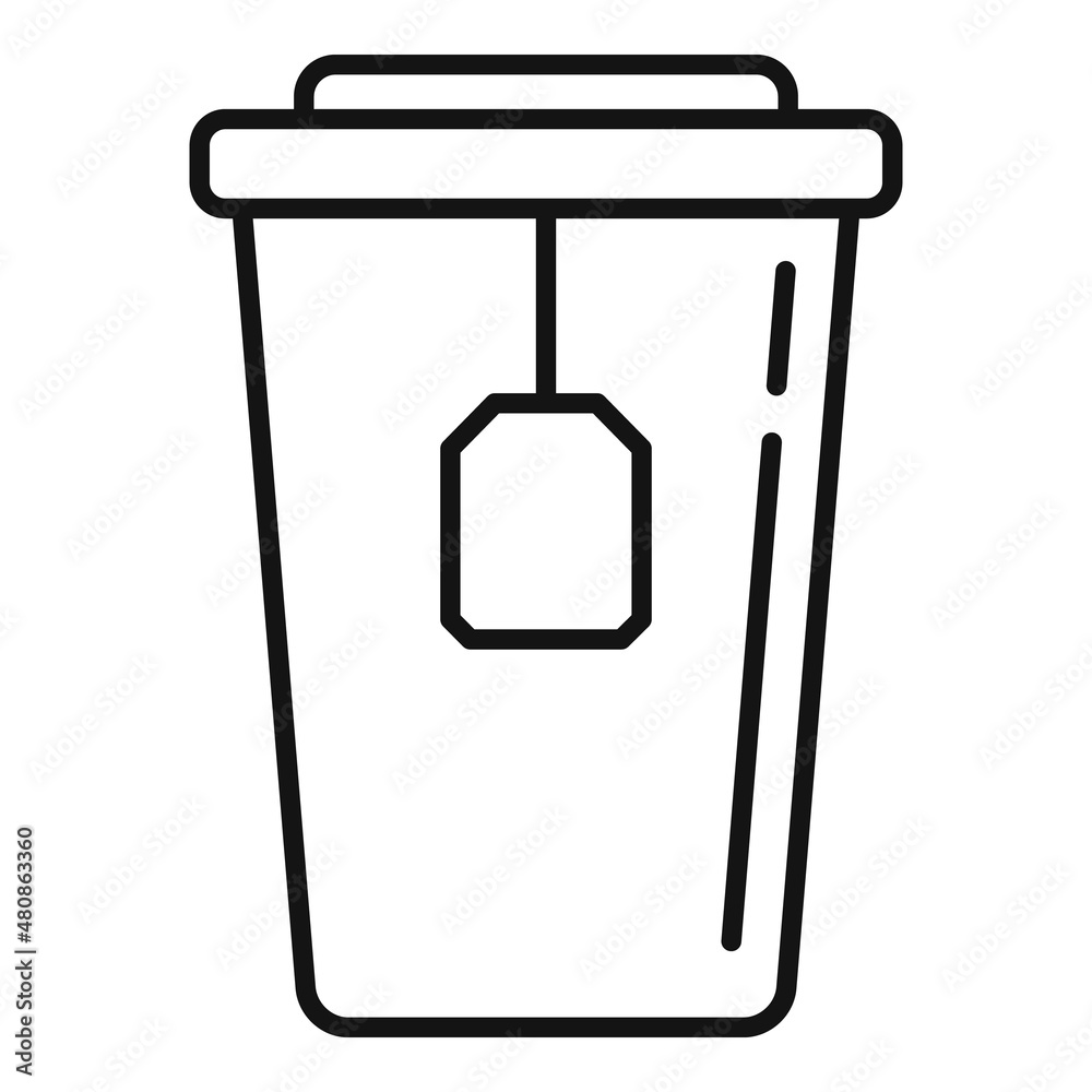 Plastic tea cup icon outline vector. Hot drink Plastic tea cup icon outline vector. Hot drink
